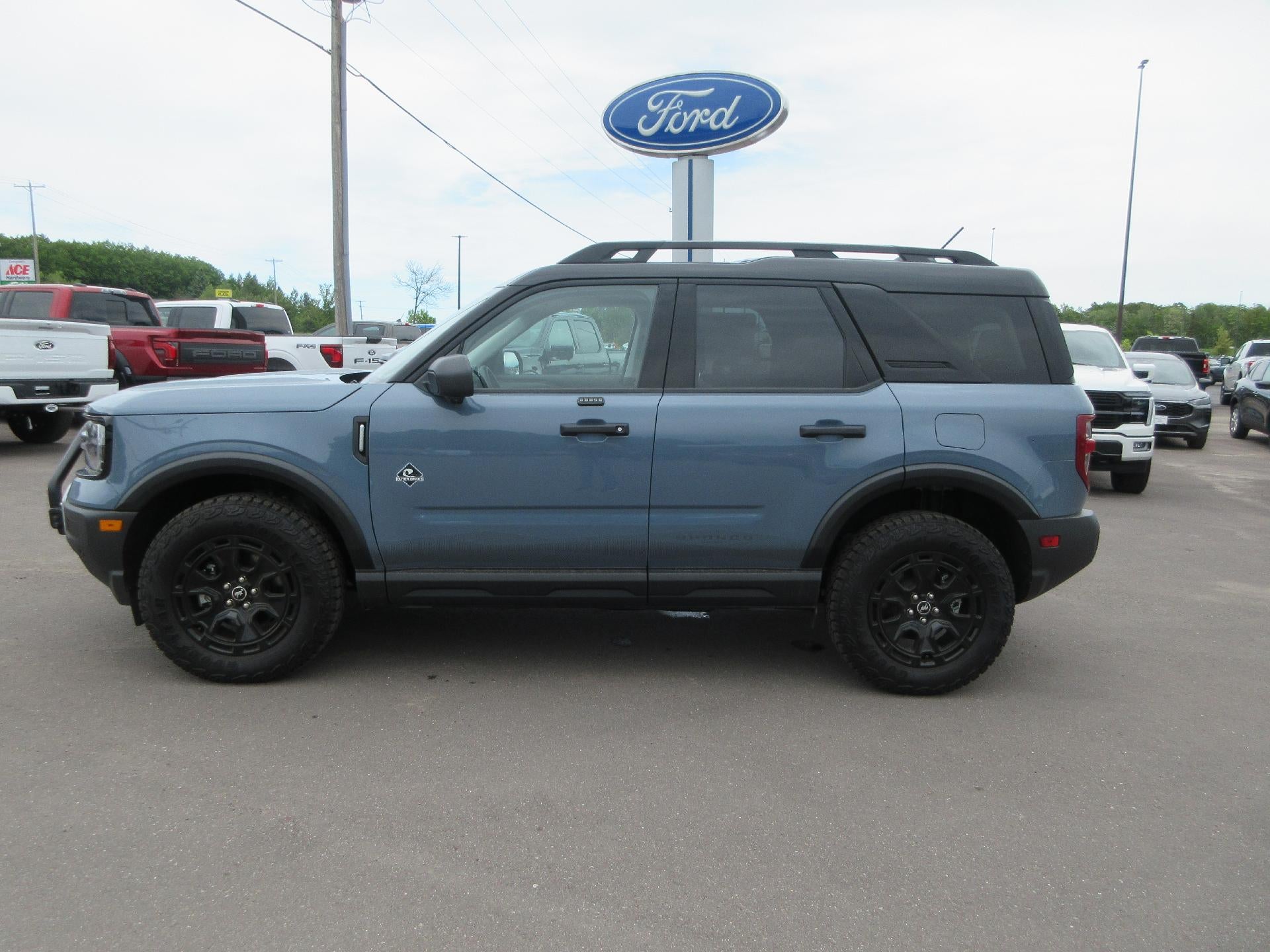 2025 Ford Bronco Sport Outer Banks 4x4 in Azure Gray Metallic Tri-Coat — front three-quarter view