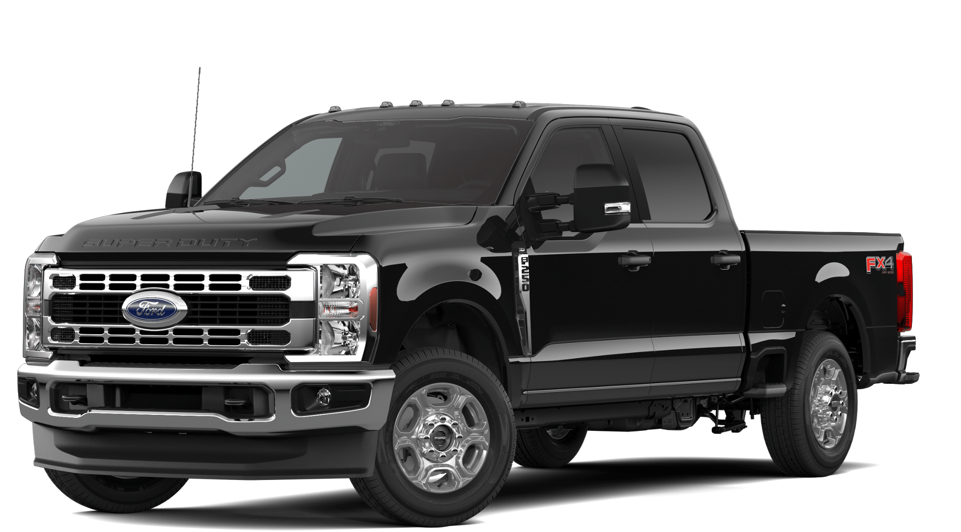 2026 Ford Super Duty F-250 XLT in Agate Black Metallic — front three-quarter view