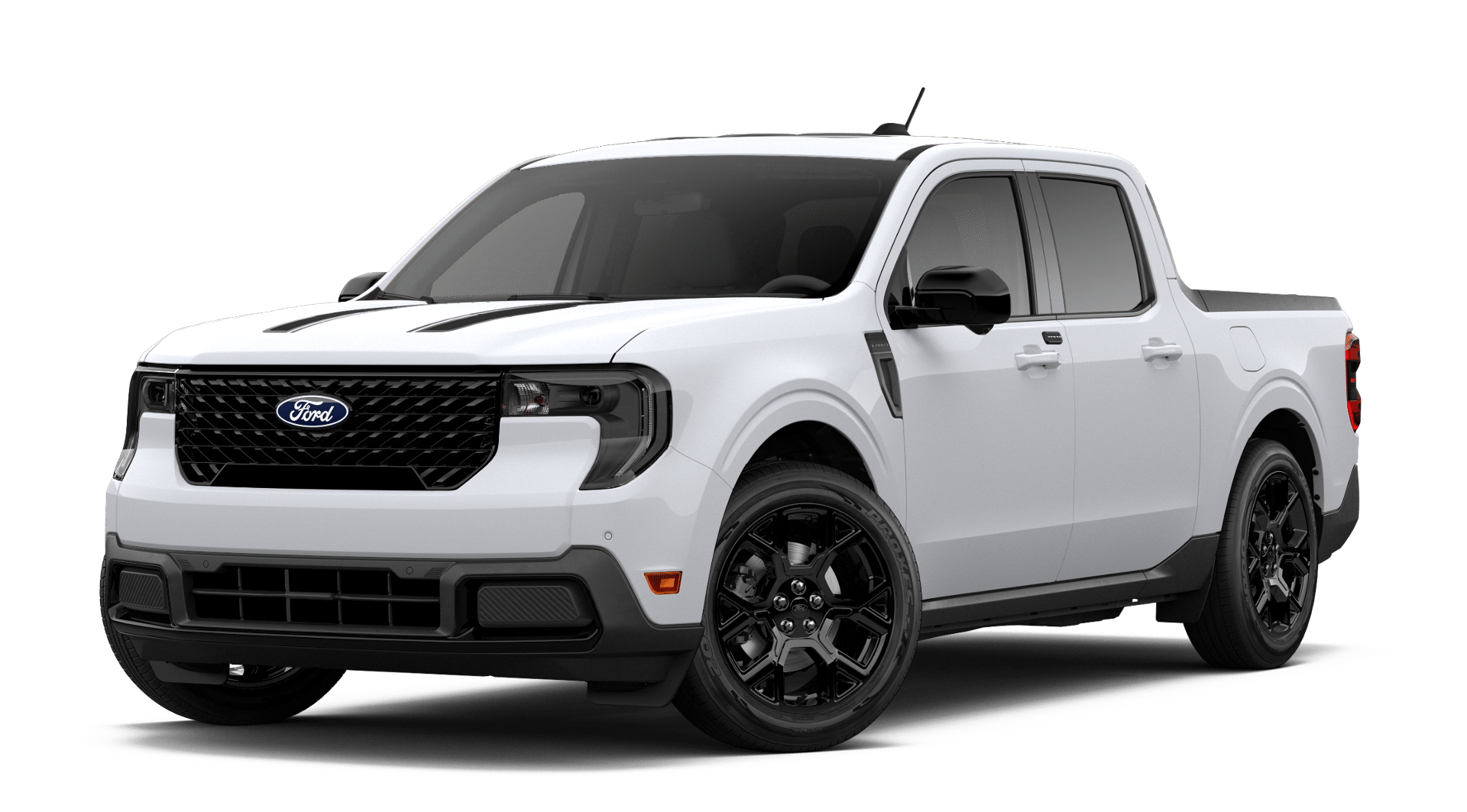 2026 Ford Maverick Lariat in Oxford White — front three-quarter view